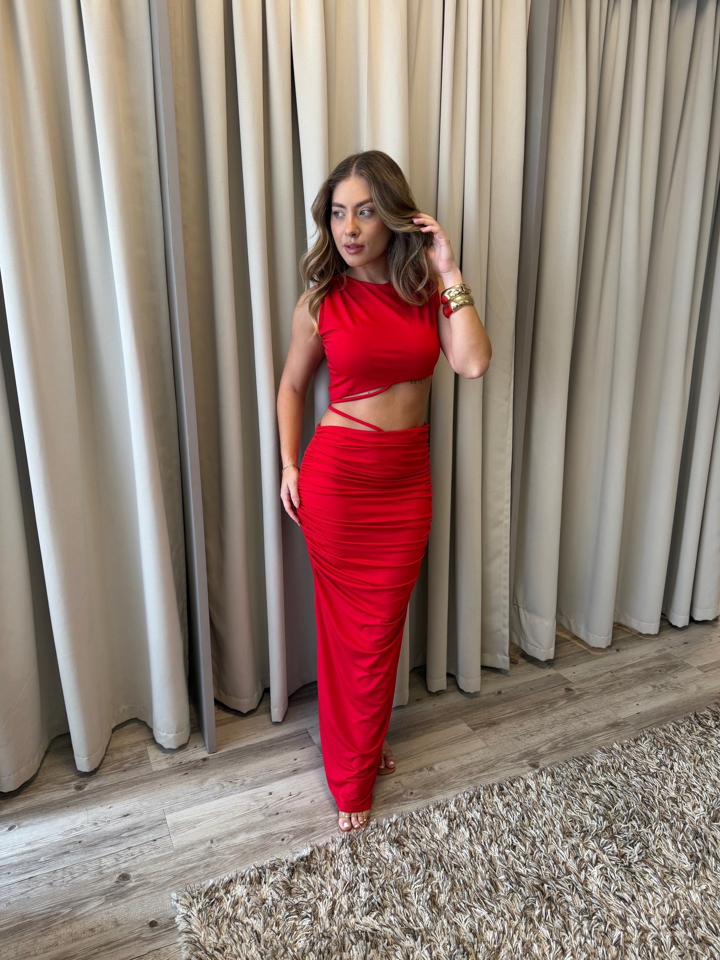 Conjunto Michele vermelho