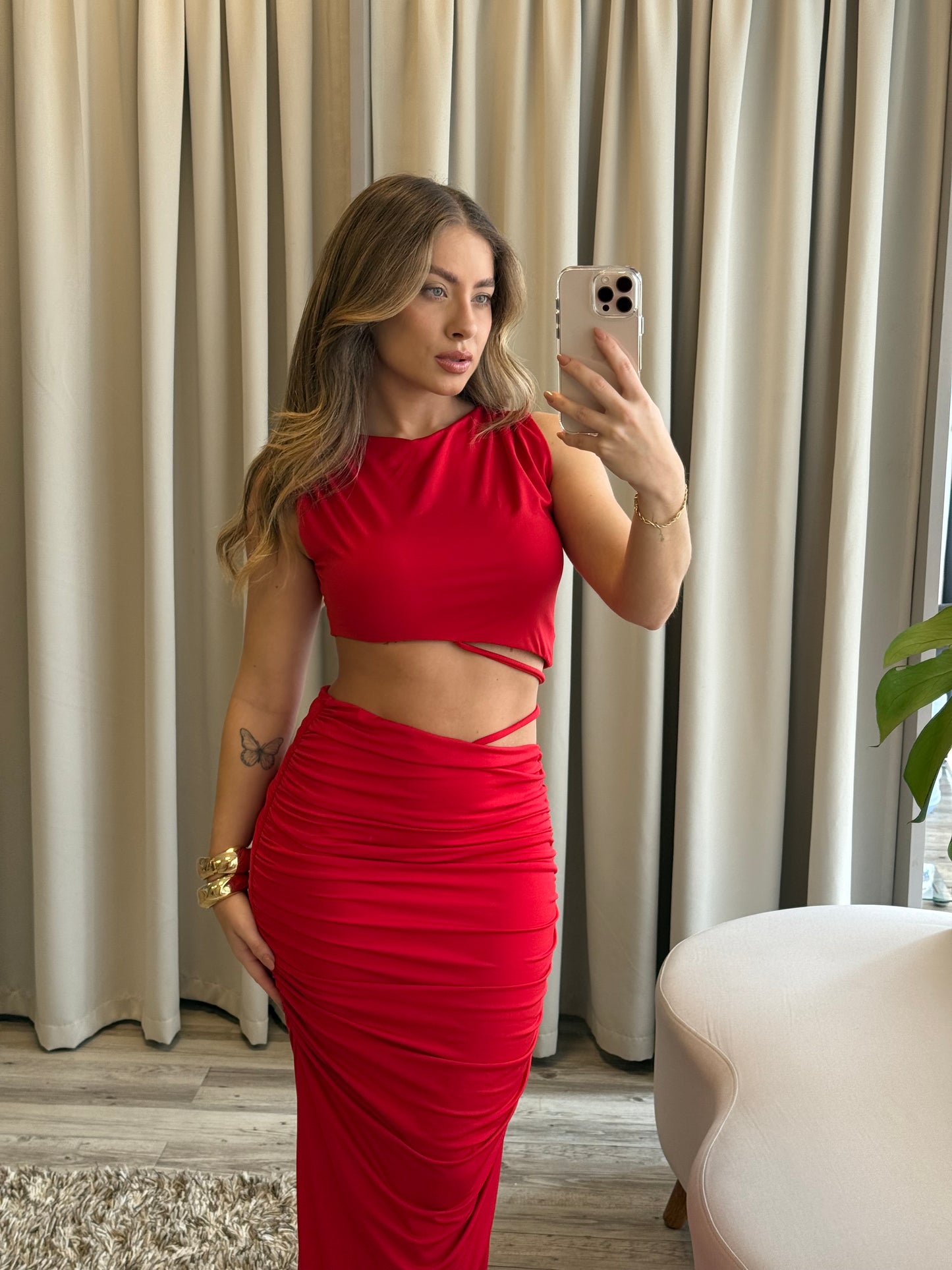 Conjunto Michele vermelho