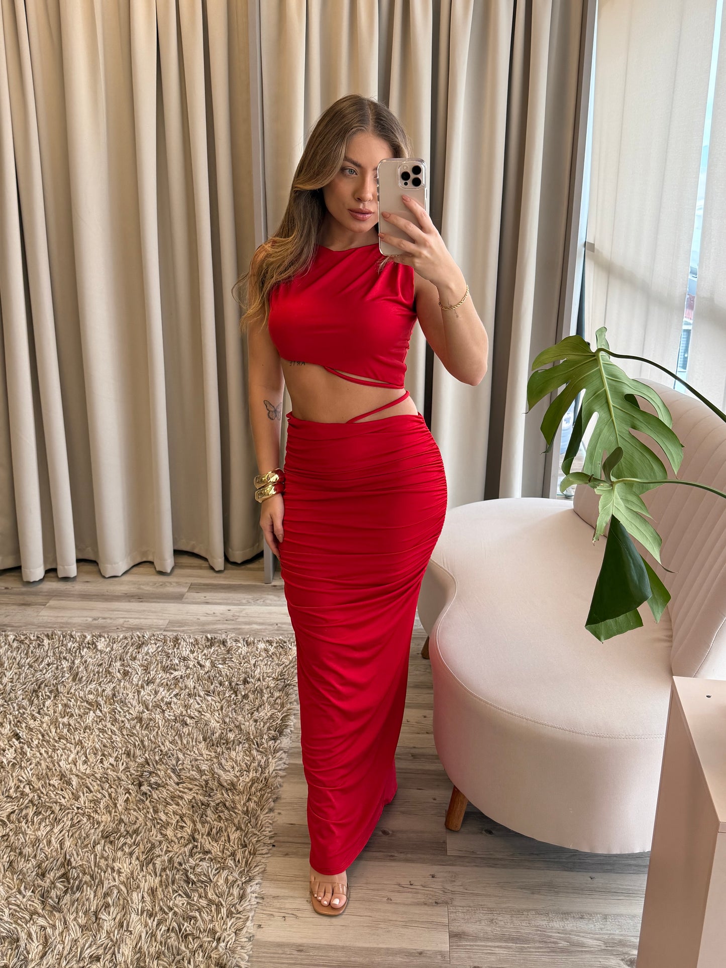 Conjunto Michele vermelho