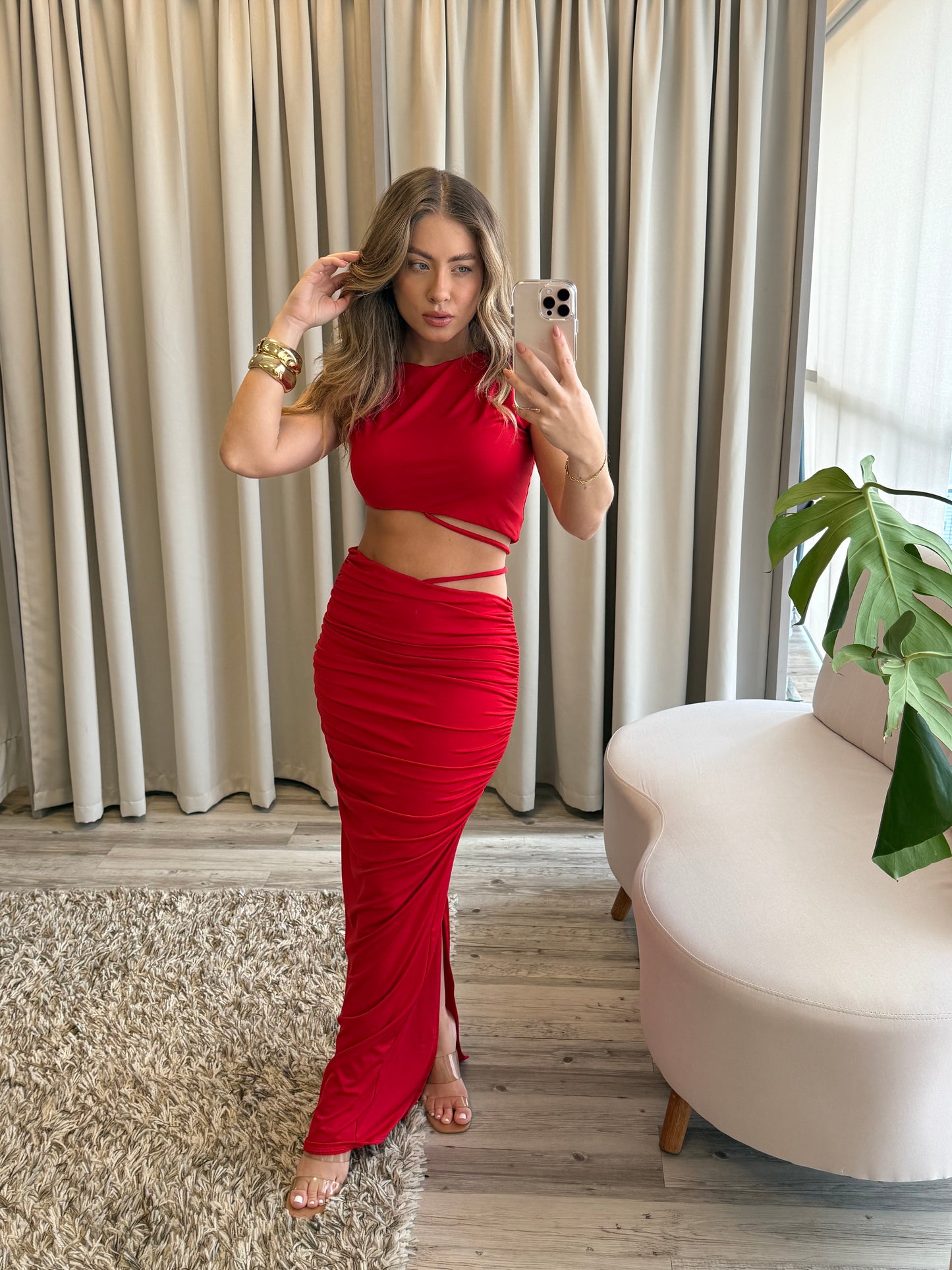 Conjunto Michele vermelho