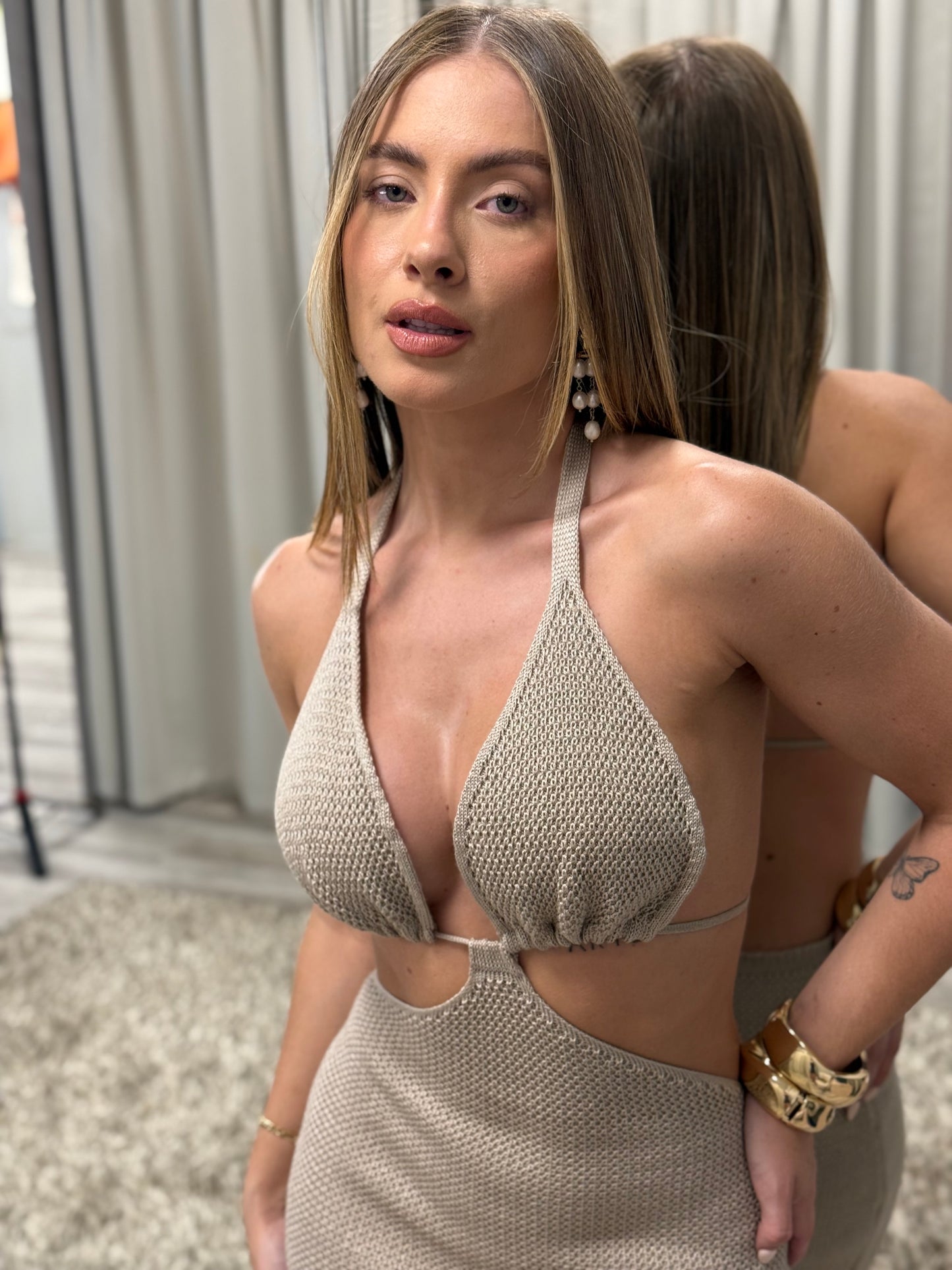 Vestido Jhenny Areia