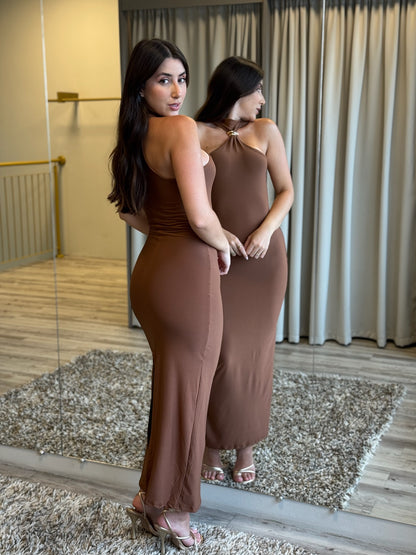 Vestido Ananda marrom